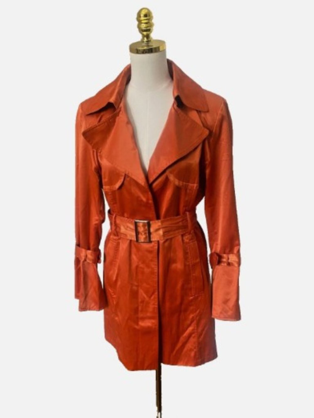 Moka Sport Orange Satin Womens Coat Size L